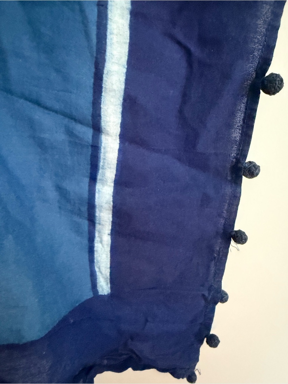 Toast indigo checked cotton scarf - Picture 3 of 4